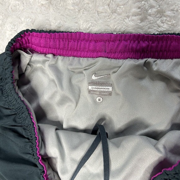 Nike Medium Dri-Fit Active Gray Orange Lined Running Shorts Size Small - Picture 3 of 4